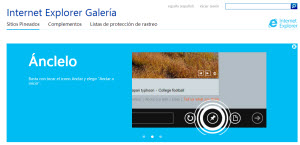 Internet Explorer Galería - encuentra todos los complementos para IE 10