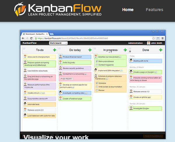 KanbanFlow - admistrador de proyectos online gratis